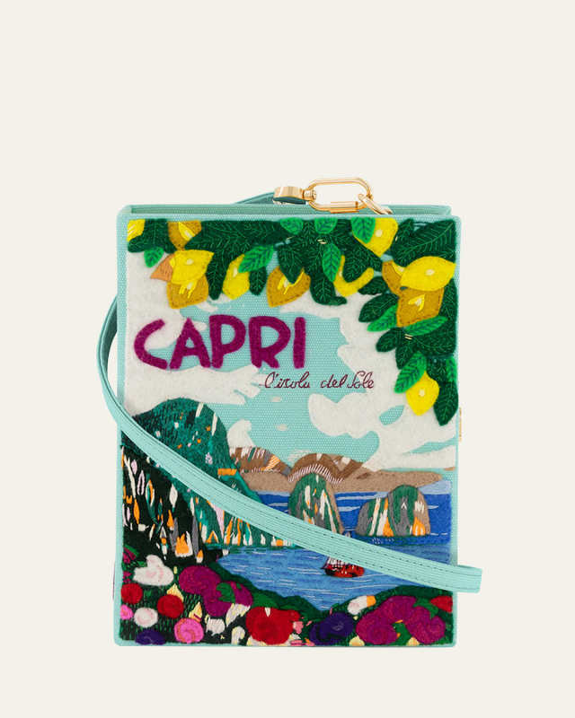 Capri Lemons Aquamarine Book Clutch Bag